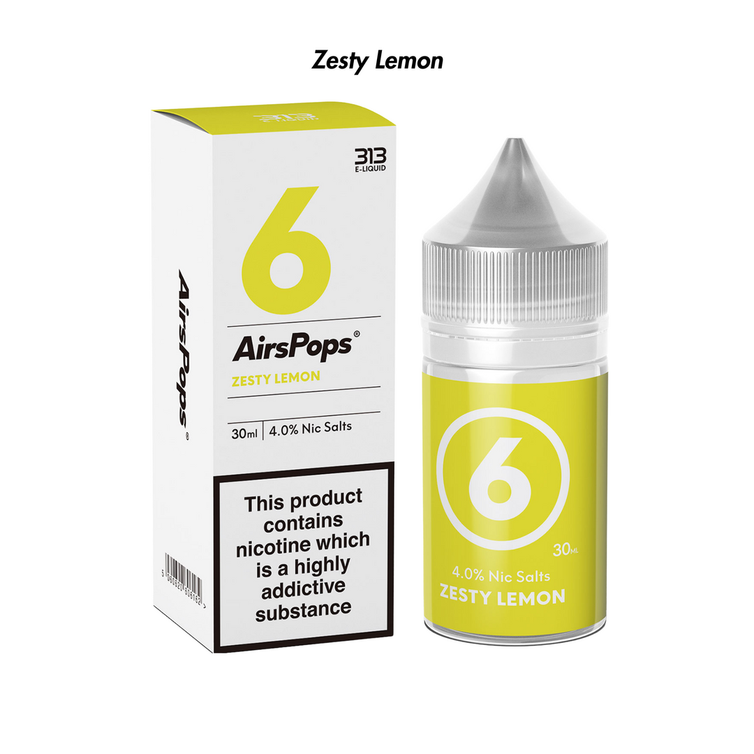 Zesty Lemon 313 AirsPops E-Liquid 40mg from The Smoke Organic Store with Fast Delivery in South Africa