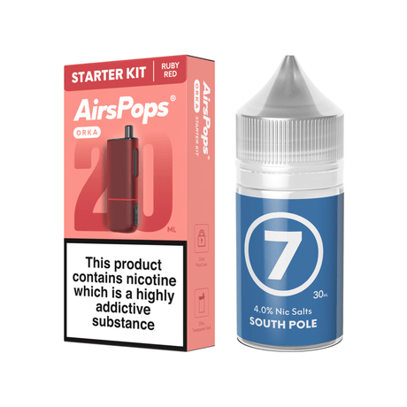 7 South Pole Ruby Red AirsPops ORKA Device & 313 E - Liquid Bundle | Airscream AirsPops | Shop Buy Online | Cape Town, Joburg, Durban, South Africa