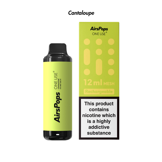 Cantaloupe Airscream AirsPops Rechargeable ONE USE 12ml - 5% | Airscream AirsPops | Shop Buy Online | Cape Town, Joburg, Durban, South Africa