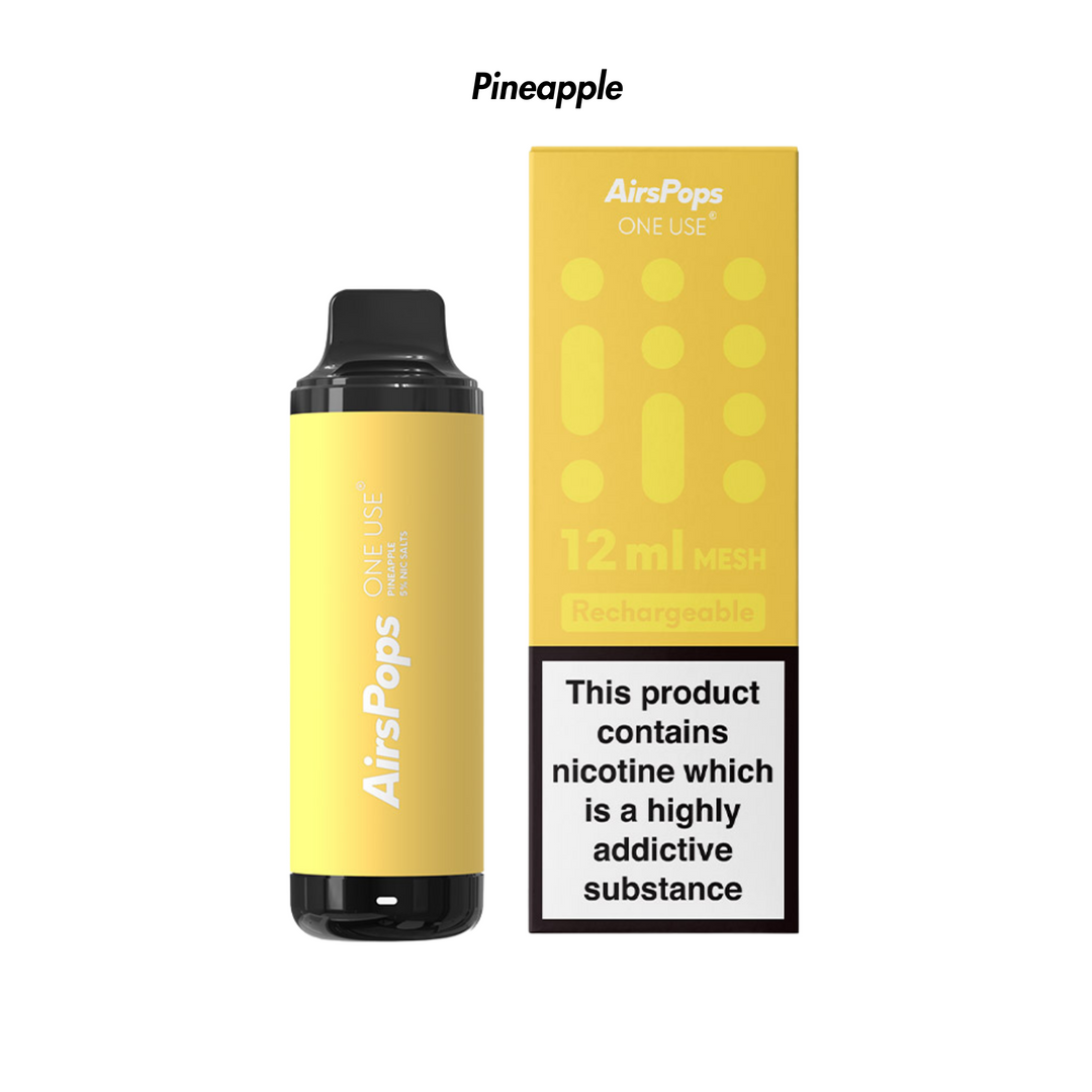 Pineapple Airscream AirsPops Rechargeable ONE USE 12ml - 5% | Airscream AirsPops | Shop Buy Online | Cape Town, Joburg, Durban, South Africa