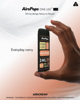 Peach Velvet AirsPops ONE USE Slim 3ml held between two fingers