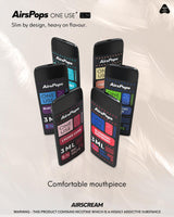 AirsPops ONE USE Slim 3ml disposable vapes in six flavours