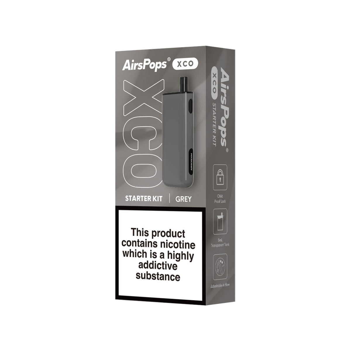 Grey AirsPops XCO Starter Kit box