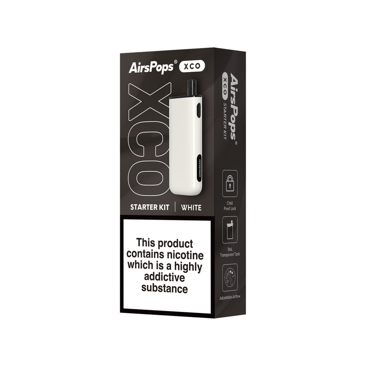 White AirsPops XCO Starter Kit box