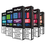 AirsPops ONE USE Slim 3ml disposable vape boxes in six flavours