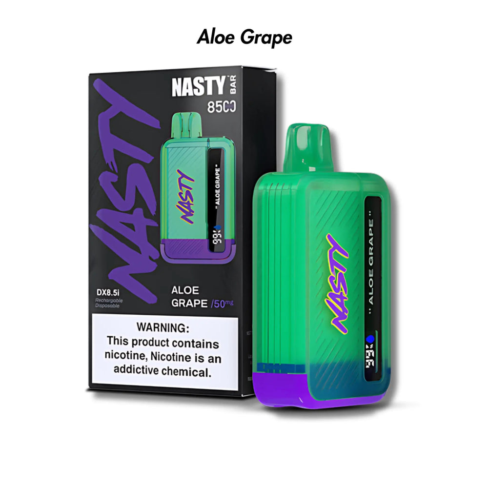 Aloe Grape Nasty Bar 8500/9000 Disposable Vape - 5% | NASTY | Shop Buy Online | Cape Town, Joburg, Durban, South Africa