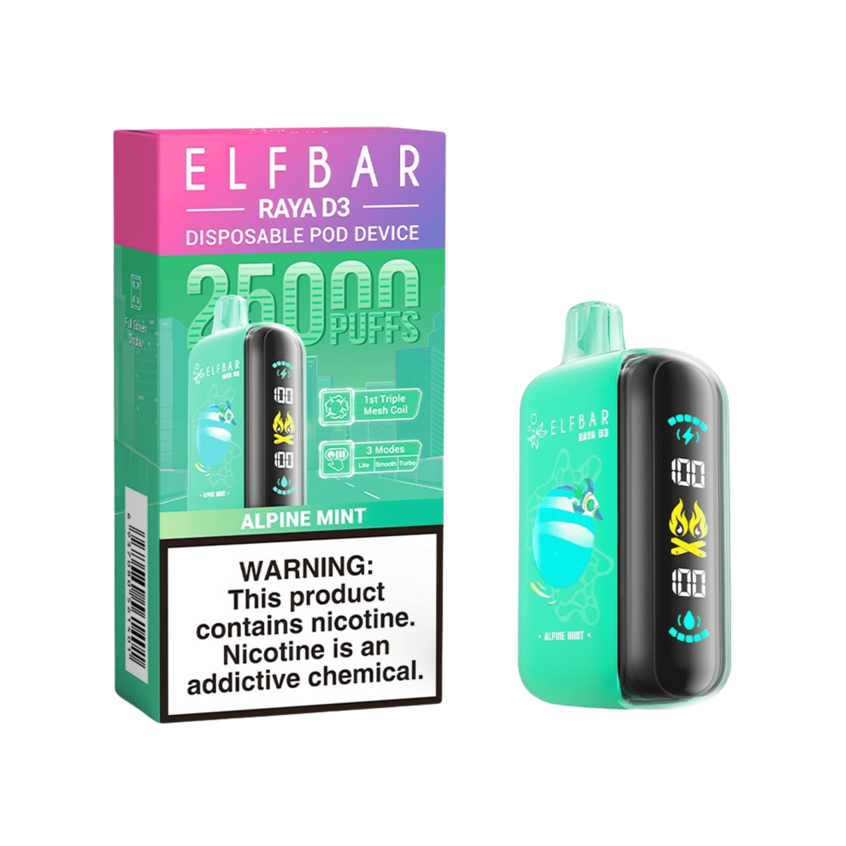 Alpine Mint Elf Bar Raya D3 25k Disposable Vape - 5% | Elf Bar | Shop Buy Online | Cape Town, Joburg, Durban, South Africa