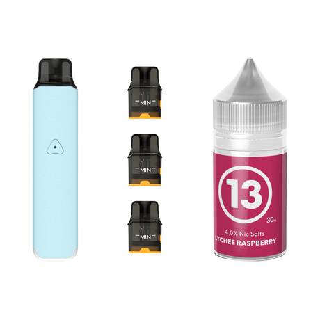 Aqua Blue #13 Lychee Raspberry Airscream Pro LITE Device, Refillable Pods and E - Liquid Bundle | Airscream AirsPops | Shop Buy Online | Cape Town, Joburg, Durban, South Africa