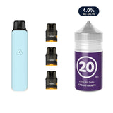 Aqua Blue AirsPops Pro LITE device, three refillable pods and 313 #20 Kyoho Grape e-liquid