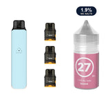 AirsPops Pro LITE bundle: Aqua Blue device, refillable pods and 313 Guava 1.9% e-liquid