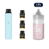 AirsPops Pro LITE bundle: Aqua Blue device, refillable pods and 313 Bubblegum 1.9% e-liquid