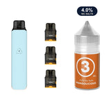 Aqua Blue AirsPops Pro LITE device, three refillable pods and 313 #3 Mangolicious e-liquid