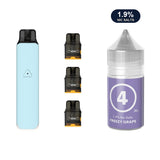 AirsPops Pro LITE bundle: Aqua Blue device, refillable pods and 313 Freezy Grape 1.9% e-liquid