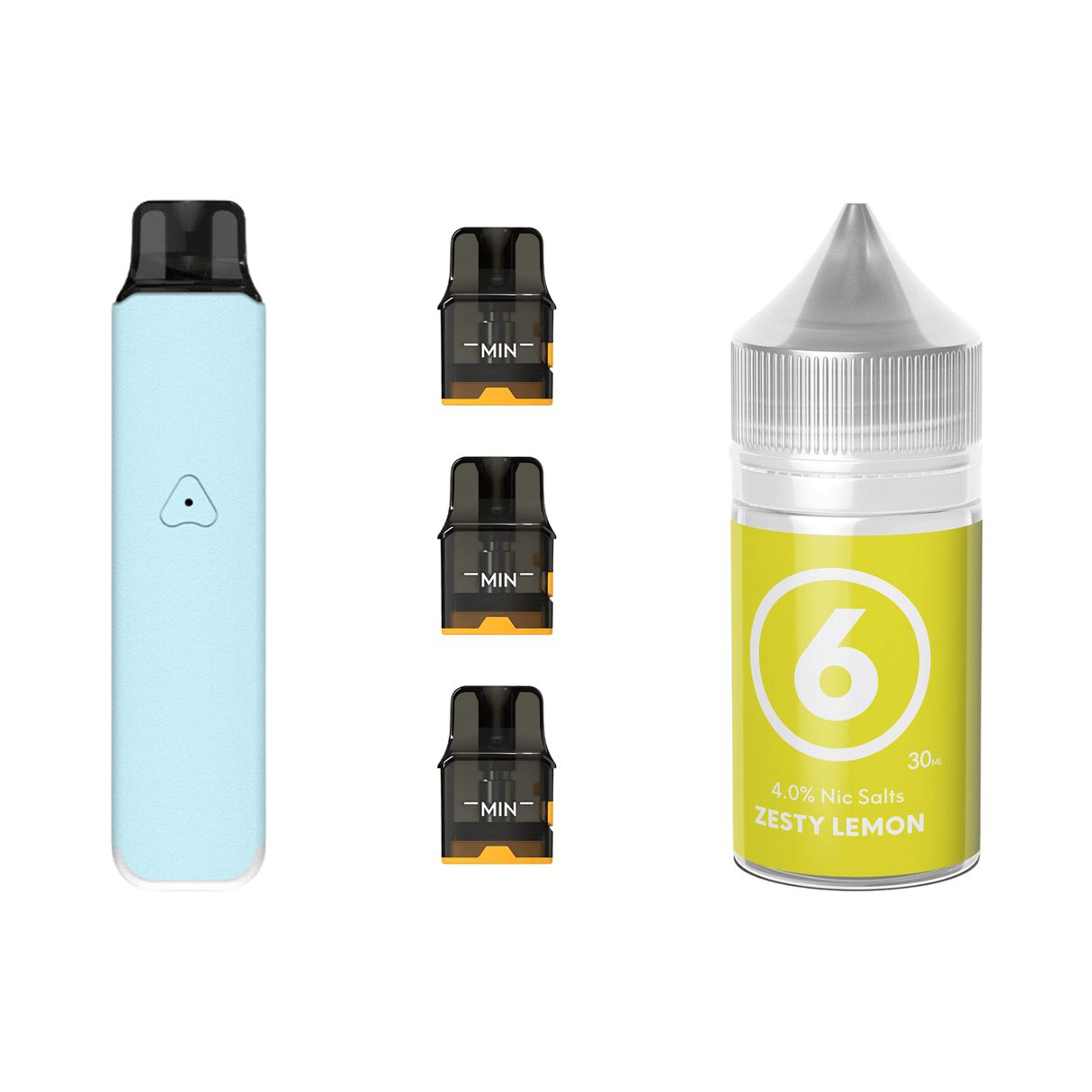 Aqua Blue #6 Zesty Lemon Airscream Pro LITE Device, Refillable Pods and E - Liquid Bundle | Airscream AirsPops | Shop Buy Online | Cape Town, Joburg, Durban, South Africa