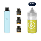 AirsPops Pro LITE bundle: Aqua Blue device, refillable pods and 313 Zesty Lemon 1.9% e-liquid