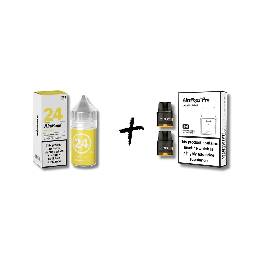 Banana Ice 313 AirsPops E - Liquid and Pro/Pro LITE/AirEgg Refillable Pods Bundle | Airscream AirsPops | Shop Buy Online | Cape Town, Joburg, Durban, South Africa