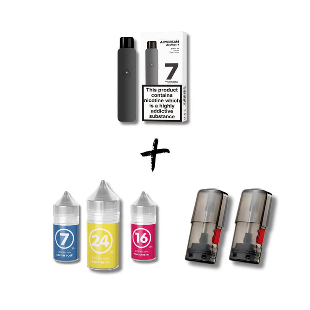 Banana Ice Airscream 7 Device, Refillable Pods, and E - Liquid Bundle | Airscream AirsPops | Shop Buy Online | Cape Town, Joburg, Durban, South Africa