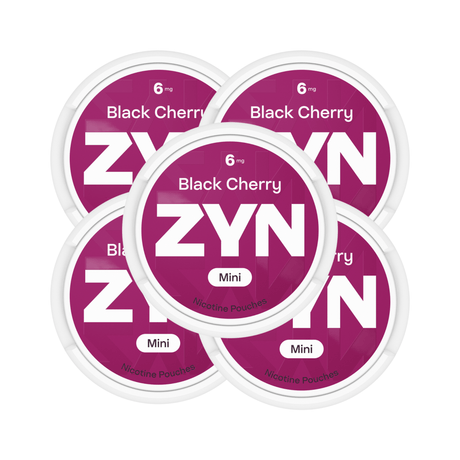Black Cherry 5 - Pack ZYN Mini Strong Nicotine Pouches - 6mg | ZYN | Shop Buy Online | Cape Town, Joburg, Durban, South Africa
