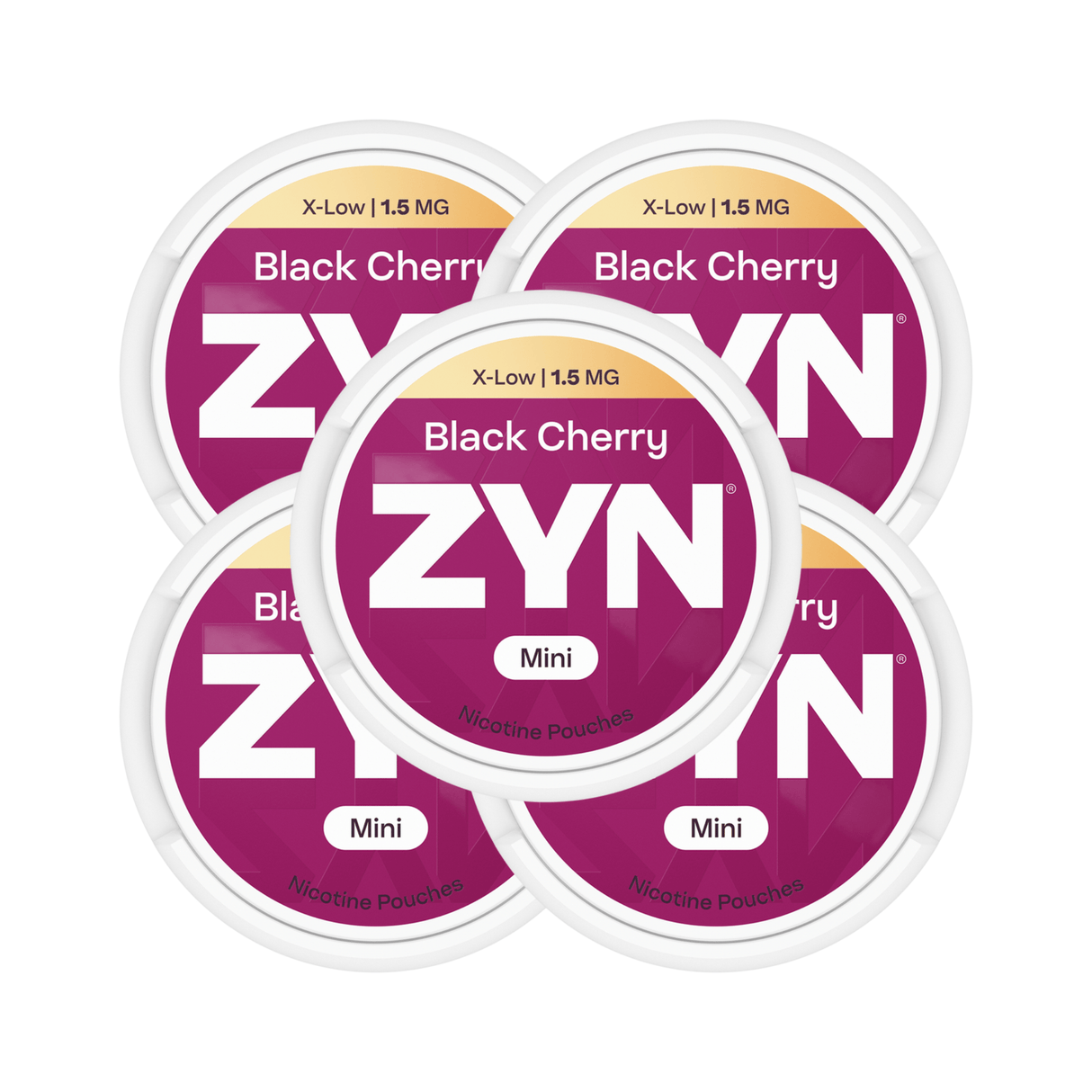 Black Cherry 5 - Pack ZYN Mini X - Low Nicotine Pouches - 1.5mg | ZYN | Shop Buy Online | Cape Town, Joburg, Durban, South Africa