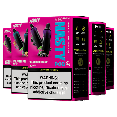 Blackcurrant Nasty PX10 Prefilled Disposable Pods 2 - Pack - 5% | NASTY | Shop Buy Online | Cape Town, Joburg, Durban, South Africa