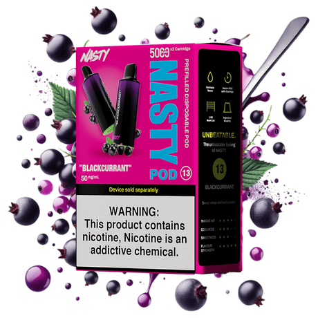 Blackcurrant Nasty PX10 Prefilled Disposable Pods 2 - Pack - 5% | NASTY | Shop Buy Online | Cape Town, Joburg, Durban, South Africa