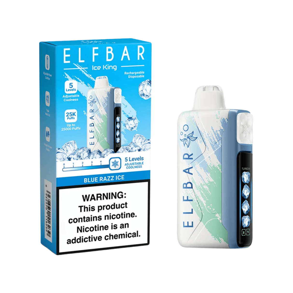 Blue Razz Ice Elf Bar Ice King 25k Disposable Vape - 5% | Elf Bar | Shop Buy Online | Cape Town, Joburg, Durban, South Africa