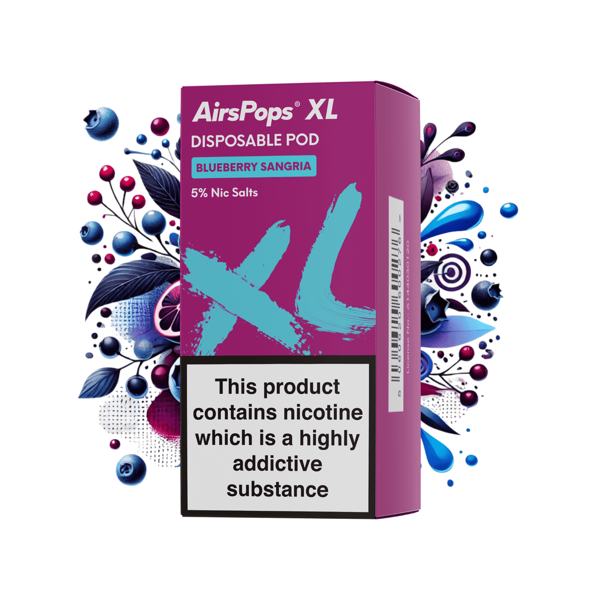 Blueberry Sangria AirsPops XL Prefilled Disposable Pod 10ml - 5% | Airscream AirsPops | Shop Buy Online | Cape Town, Joburg, Durban, South Africa