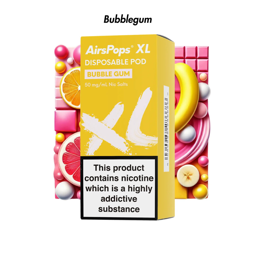 Bubblegum AirsPops XL Prefilled Disposable Pod 10ml - 5.0% | Airscream AirsPops | Shop Buy Online | Cape Town, Joburg, Durban, South Africa