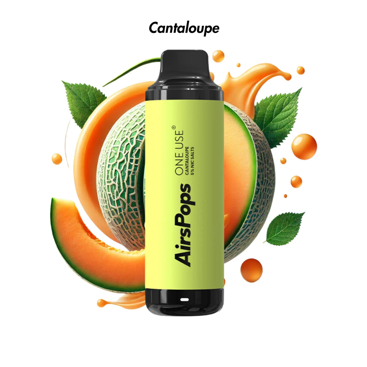 Cantaloupe Airscream AirsPops Rechargeable ONE USE 12ml Disposable Vape - 5% | Airscream AirsPops | Shop Buy Online | Cape Town, Joburg, Durban, South Africa