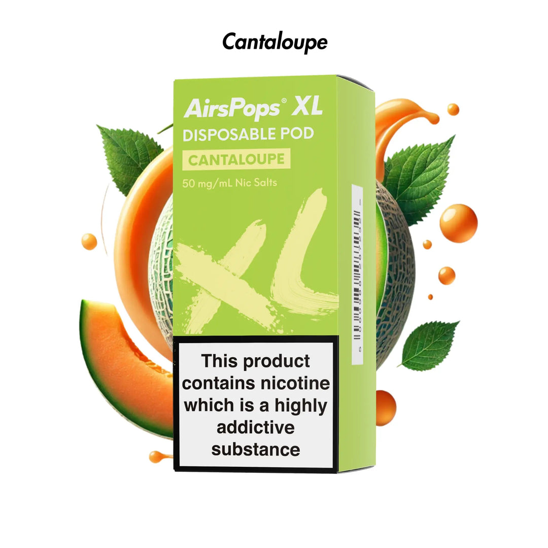 Cantaloupe AirsPops XL Prefilled Disposable Pod 10ml - 5.0% | Airscream AirsPops | Shop Buy Online | Cape Town, Joburg, Durban, South Africa