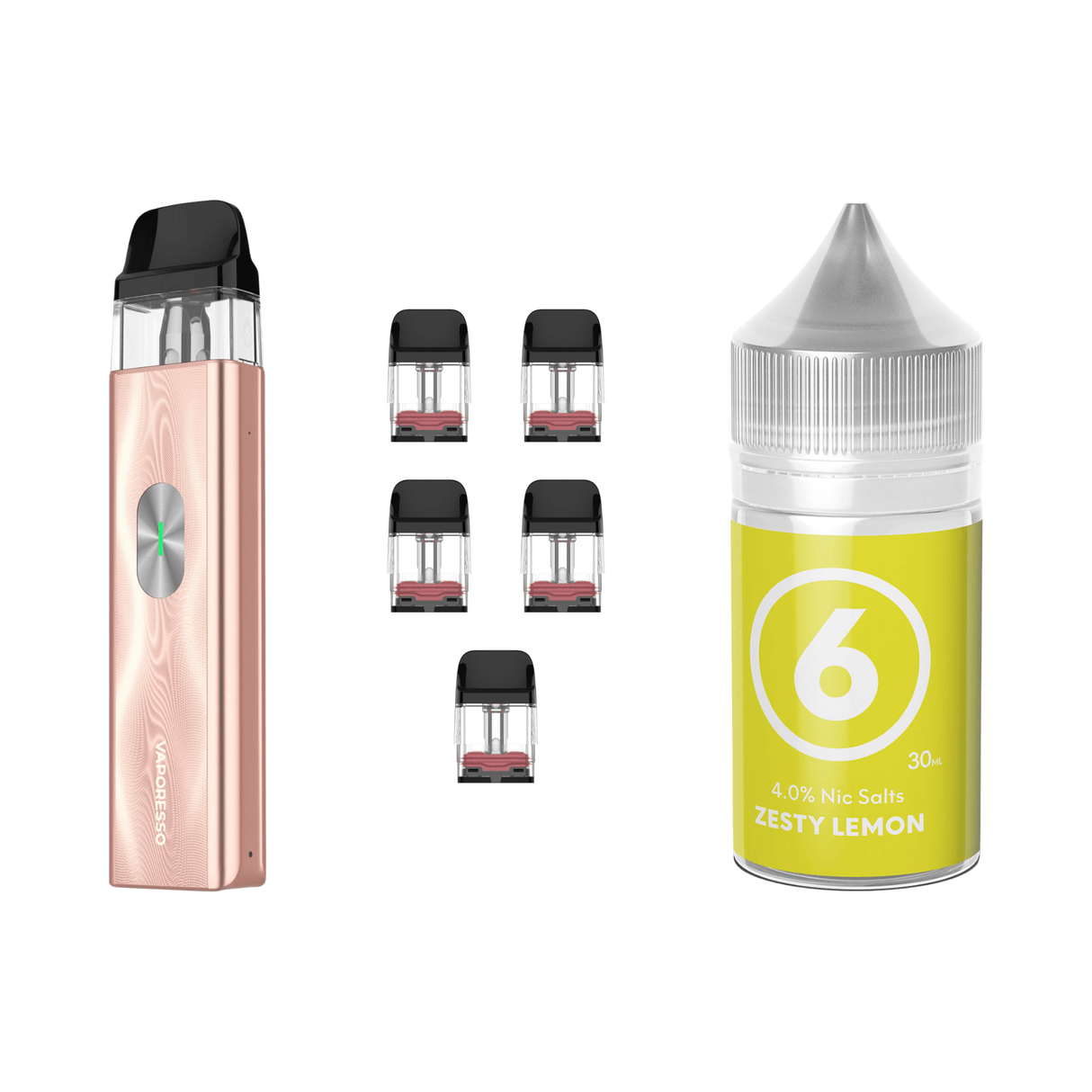 Champagne Gold 0.4Ω (3ml) Vaporesso XROS Mini 4 Device, Refillable Pods and E - Liquid Bundle | Vaporesso | Shop Buy Online | Cape Town, Joburg, Durban, South Africa