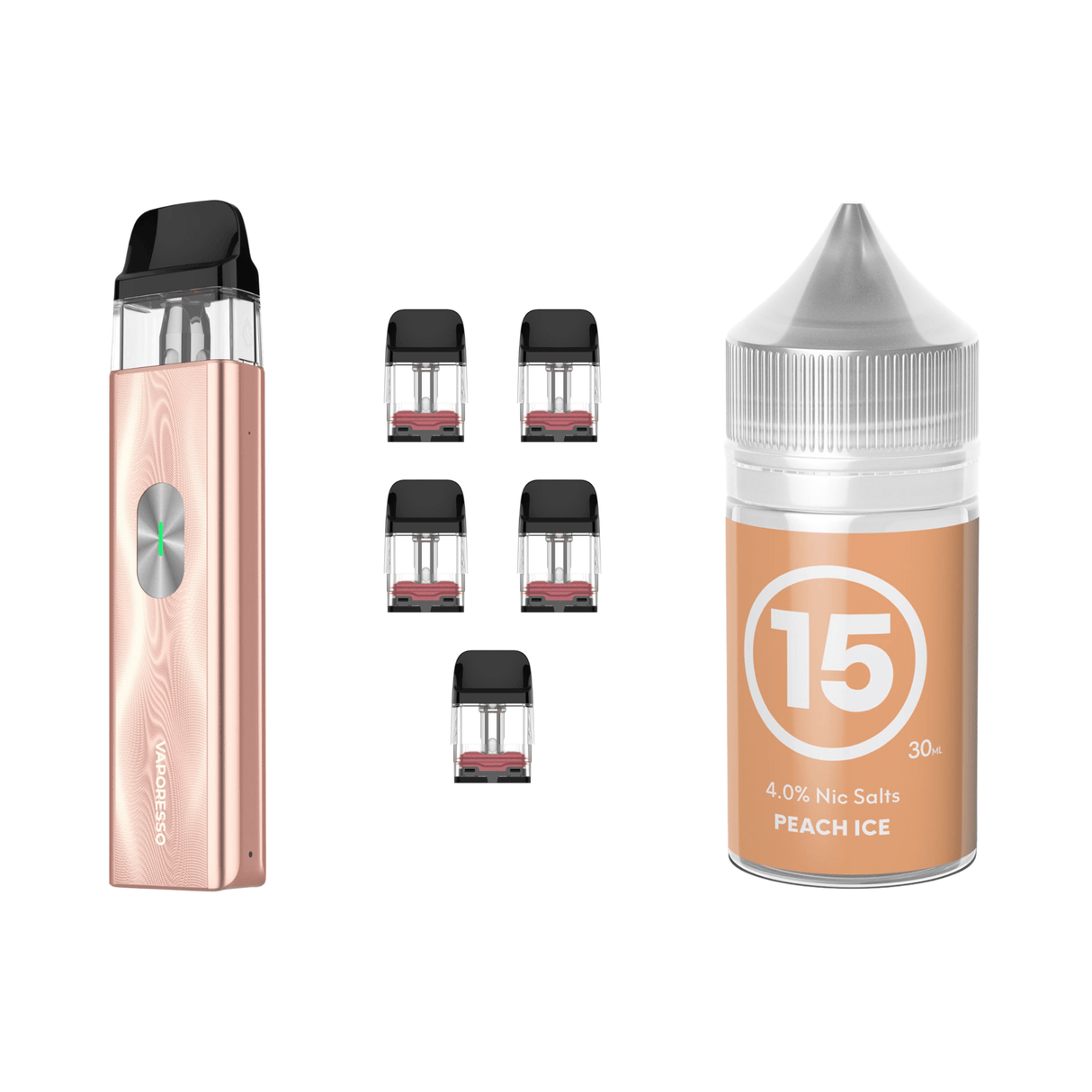 Champagne Gold 0.4Ω (3ml) Vaporesso XROS Mini 4 Device, Refillable Pods and E - Liquid Bundle | Vaporesso | Shop Buy Online | Cape Town, Joburg, Durban, South Africa