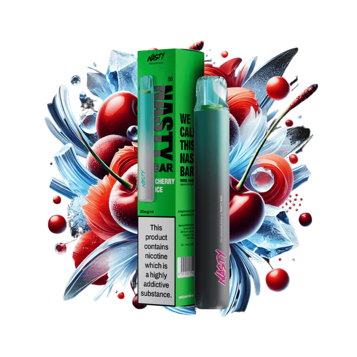 Cherry Ice Nasty Bar DX2 600 Disposable Vape - 2% | NASTY | Shop Buy Online | Cape Town, Joburg, Durban, South Africa