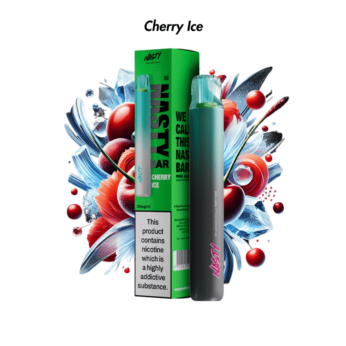 Cherry Ice Nasty Bar DX2 600 Disposable Vape - 2% | NASTY | Shop Buy Online | Cape Town, Joburg, Durban, South Africa