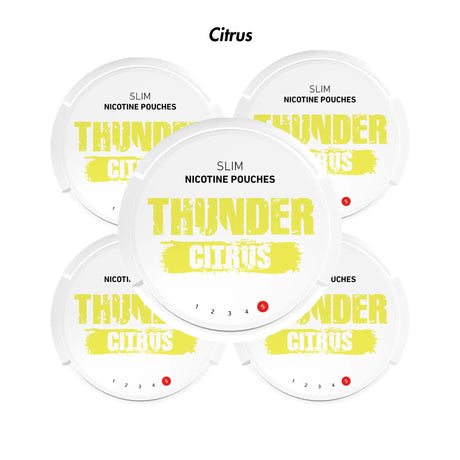 Citrus 5 - Pack Thunder Slim Nicotine Pouches Bundle - 11mg | Thunder | Shop Buy Online | Cape Town, Joburg, Durban, South Africa