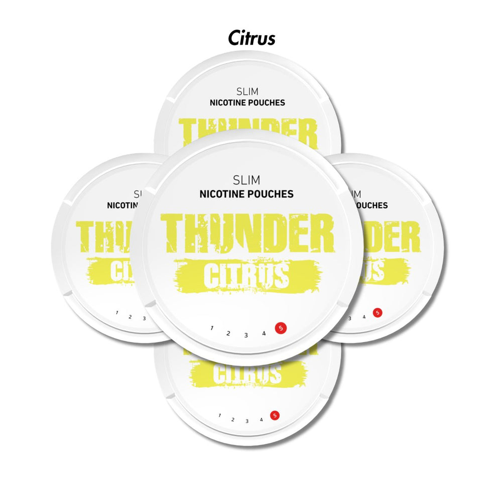 Citrus 5-Pack Thunder Slim Nicotine Pouches Bundle - 16mg | Thunder | Shop Buy Online | Cape Town, Joburg, Durban, South Africa