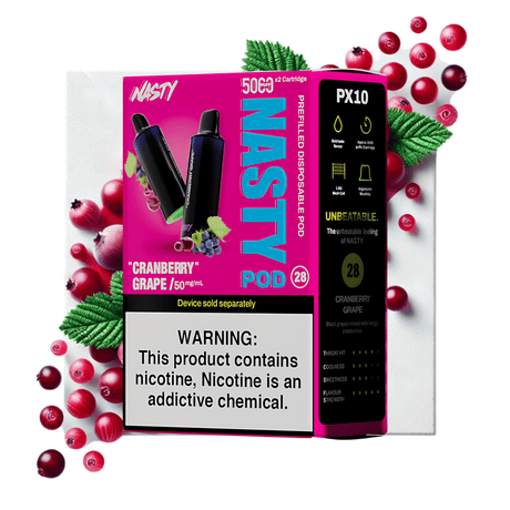 Cranberry Grape Nasty PX10 Prefilled Disposable Pods 2 - Pack - 5% | NASTY | Shop Buy Online | Cape Town, Joburg, Durban, South Africa