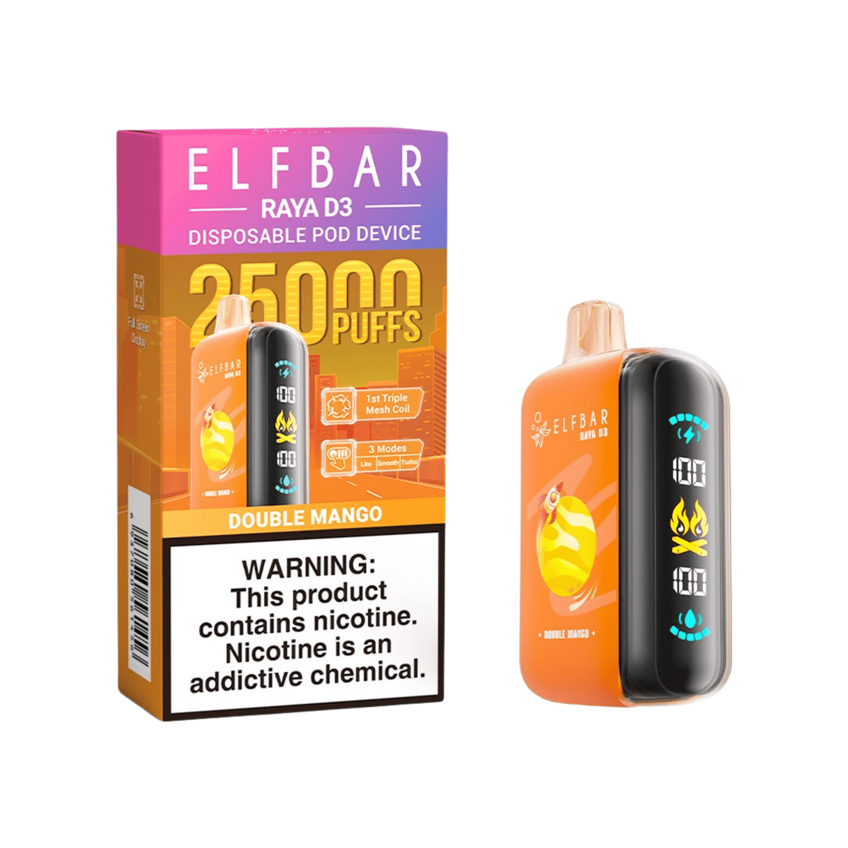 Double Mango Elf Bar Raya D3 25k Disposable Vape - 5% | Elf Bar | Shop Buy Online | Cape Town, Joburg, Durban, South Africa