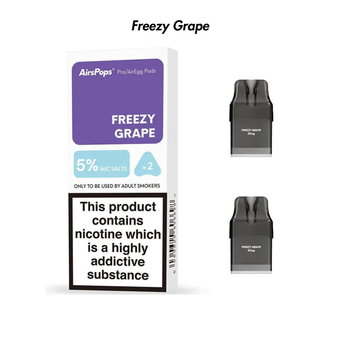 Freezy Grape Airscream Pro/Pro LITE/AirEgg Prefilled Pods 2 - Pack - 5% | Airscream AirsPops | Shop Buy Online | Cape Town, Joburg, Durban, South Africa