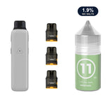AirsPops Pro II bundle: Glossy Grey device, refillable pods and 313 Menthol 1.9% e-liquid