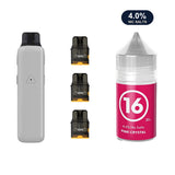 Glossy Grey AirsPops Pro II device, three refillable pods and 313 #16 Pink Crystal e-liquid