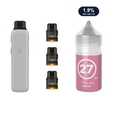 AirsPops Pro II bundle: Glossy Grey device, refillable pods and 313 Guava 1.9% e-liquid