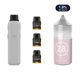 AirsPops Pro II bundle: Glossy Grey device, refillable pods and 313 Bubblegum 1.9% e-liquid