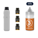Glossy Grey AirsPops Pro II device, three refillable pods and 313 #3 Mangolicious e-liquid