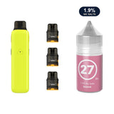AirsPops Pro II bundle: Glossy Yellow device, refillable pods and 313 Guava 1.9% e-liquid