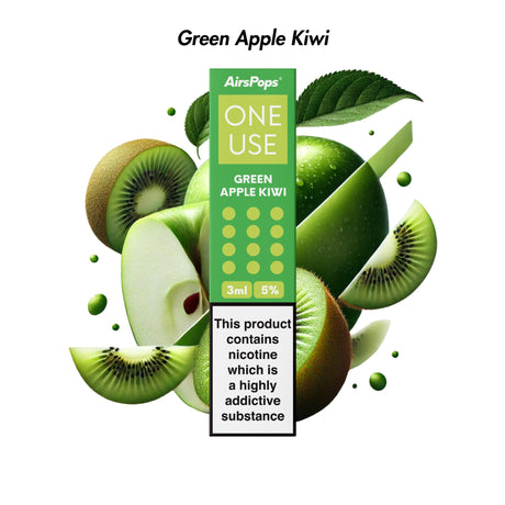 Green Apple Kiwi 🆕 Airscream AirsPops ONE USE 3ml Disposable Vape - 5% | Airscream AirsPops | Shop Buy Online | Cape Town, Joburg, Durban, South Africa