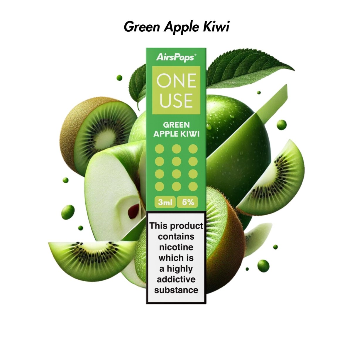 Green Apple Kiwi | Airscream AirsPops ONE USE 3ml 3.6%
