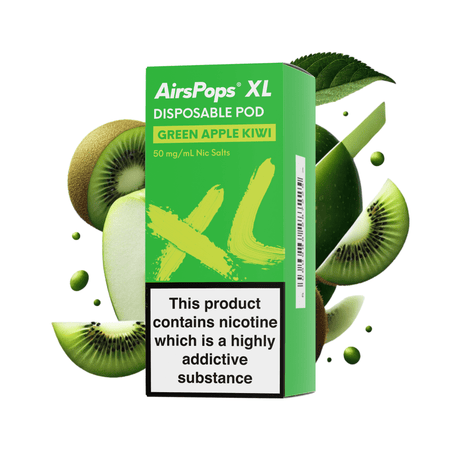 Green Apple Kiwi AirsPops XL Prefilled Disposable Pod 10ml - 5% | Airscream AirsPops | Shop Buy Online | Cape Town, Joburg, Durban, South Africa