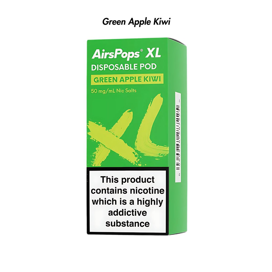 Green Apple Kiwi AirsPops XL Prefilled Disposable Pod 10ml - 5.0% | Airscream AirsPops | Shop Buy Online | Cape Town, Joburg, Durban, South Africa