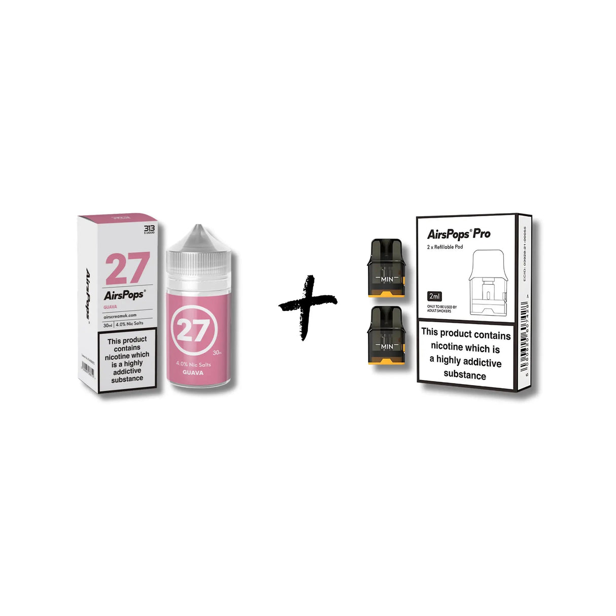 Guava 🆕 313 AirsPops E - Liquid and Pro/Pro LITE/AirEgg Refillable Pods Bundle | Airscream AirsPops | Shop Buy Online | Cape Town, Joburg, Durban, South Africa